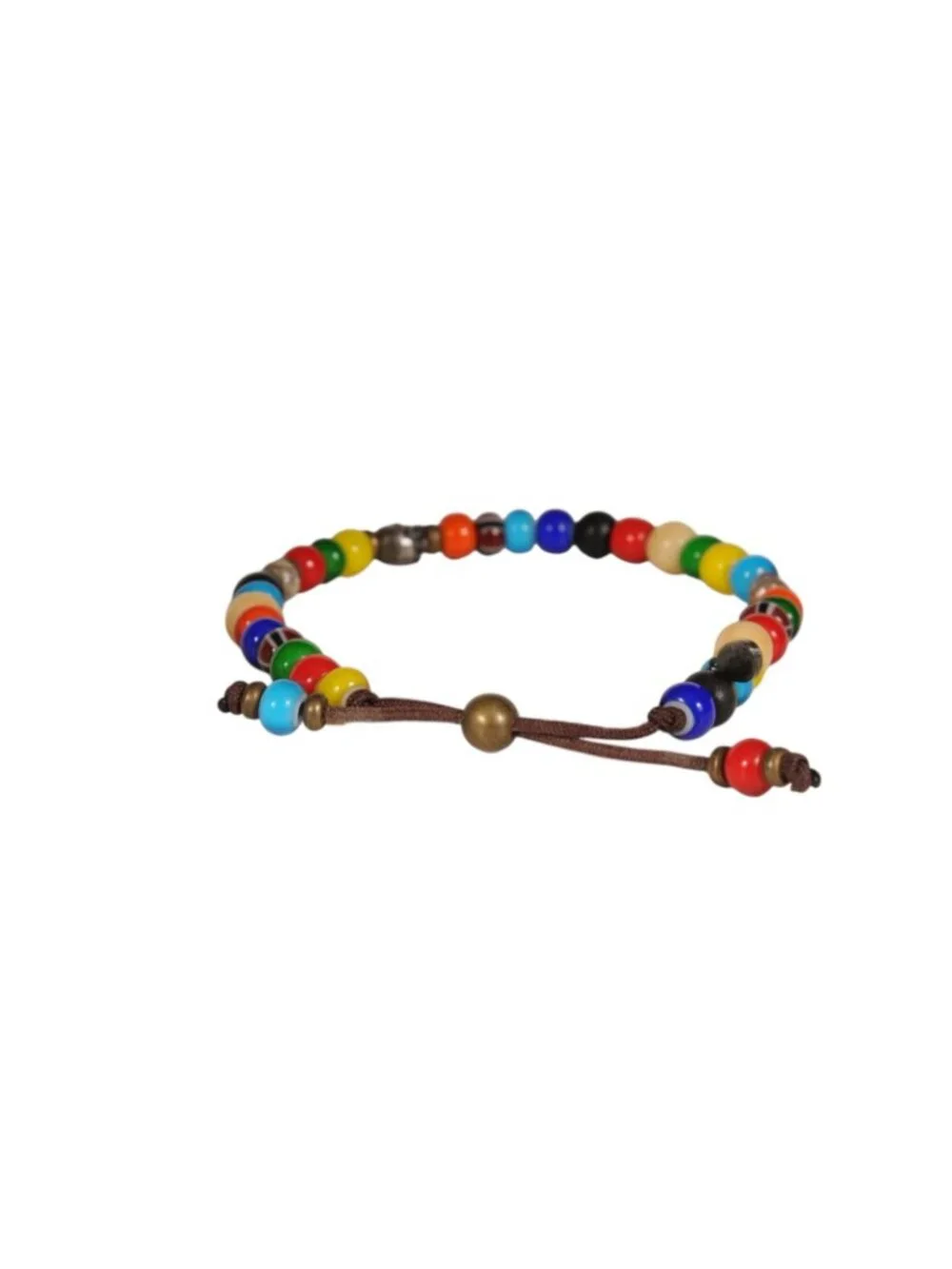 M Cohen By Maor Bead Bracelet 925 Silver Skull Multi Color Blue Yellow Rainbow - Picture 8 of 8